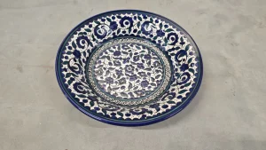 schaal 35 cm. blauw groen