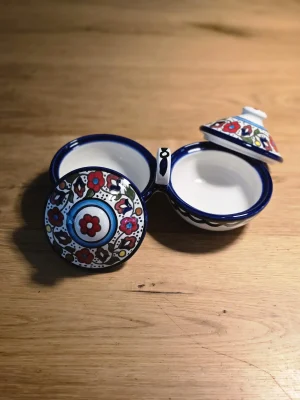 duo schaaltje met deksel Dubbel serveerschaaltje met deksel